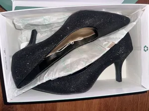 Abella Black sparkly heels Size 10 thumbnail 1
