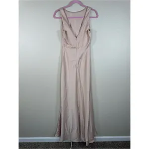 Sachin & Babi Pale Pink Maxi Dress Womens 0 Formal Bridesmaid Satin Floor Length thumbnail 6