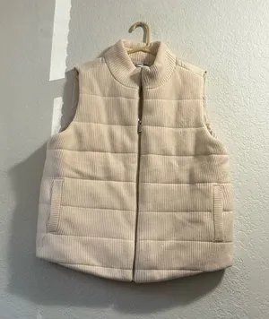 CHICO'S Luxe Ribbed-knit Puffer Vest In English Cream sweater 3 thumbnail 1
