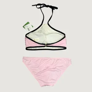 Kate Spade Plage Du Midi Halter Bikini Set Blossom Pink Black XS Preppy Coquette thumbnail 2