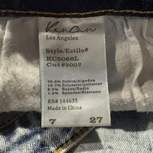 Kancan Jeans Skinny High Rise Distressed Grunge 90s Casual Streetwear Blue 7/27 thumbnail 3