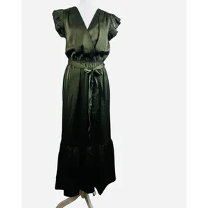 Sam Edelman Green Smocked Elastic Waist Dress - Size 6 NWT thumbnail 3