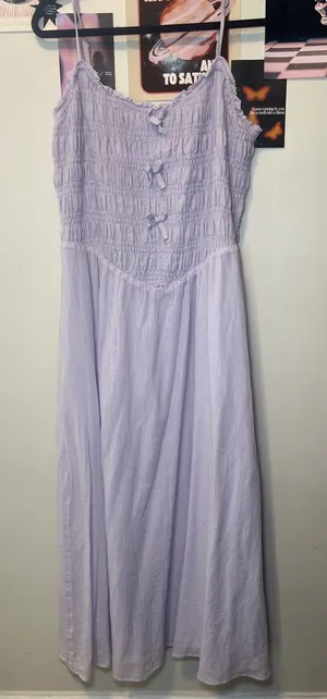American Eagle NWT Purple Maxi Dress w Bows thumbnail 1