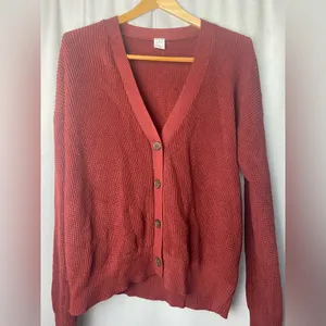 Melrose and Market Brick Red grandpacore Cardigan Sweater school College S thumbnail 2