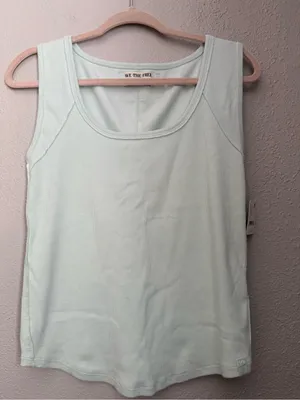 We The Free NWT Free People Ribbed Tank Top - Light Mint thumbnail 1
