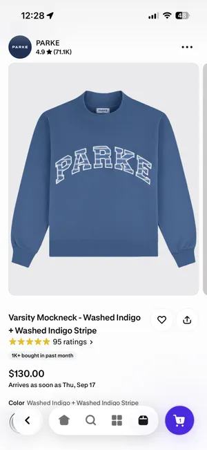 Parke striped mock neck and sweatpants thumbnail 2