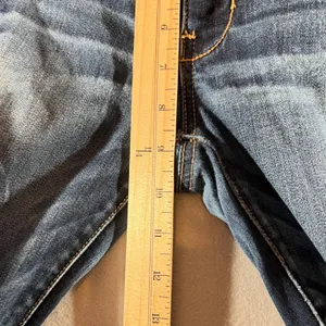 646 |‎ American Eagle Skinny Mid Rise Stretch Denim Jeans Dark Wash Womens 8 thumbnail 5