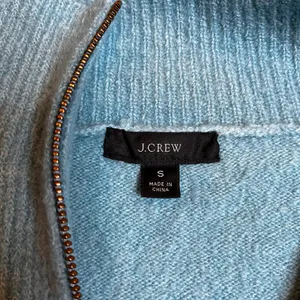 J Crew Turqoise Blue 1/4 Half Zip Mock Neck Wool Blend Pullover Sweater SZ S thumbnail 4