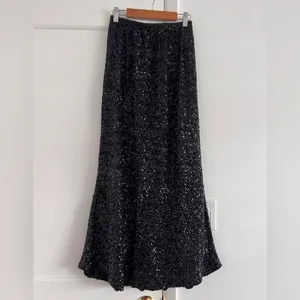 Gina Tricot mix & match sequin maxi skirt in black thumbnail 3