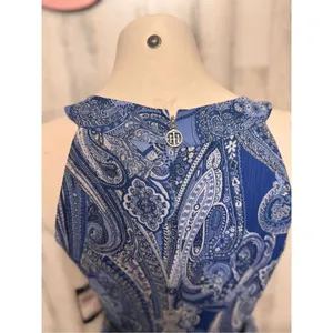 Tommy Hilfiger Blue Paisley Halter Maxi Dress Size 6 thumbnail 3