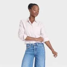 Universal Thread Pink Classic Oxford Button Up Shirt thumbnail 6