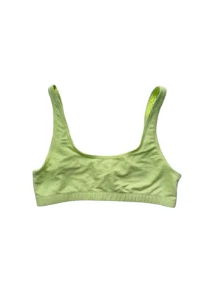 Good American Sparkle Metallic Bikini Top - Electric Lime size 3 (Large) thumbnail 2