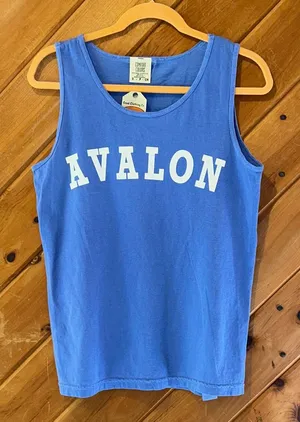 “Avalon” NJ comfort colors blue & white tank top NWT thumbnail 1