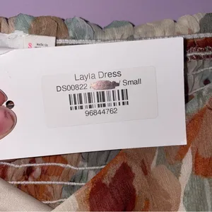 Lush Size Small Layla Mini Dress Babydoll Boho Floral Tiered Skirt Cottage thumbnail 7