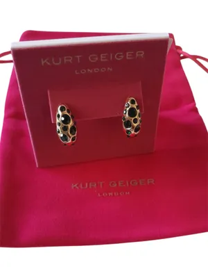 Kurt Geiger Gold Green Pave CZ Dome Hoop Earrings thumbnail 3