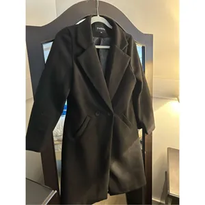 NEW Black Long Wool Blend Coat Peacoat XS thumbnail 6