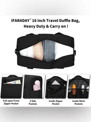Black Travel Weekend Bag / Personal or Carry-On Bag thumbnail 3
