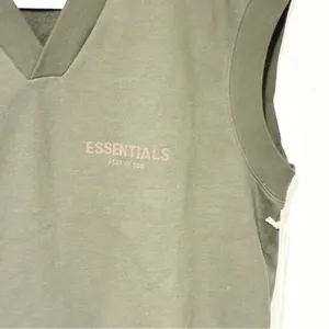 FEAR OF GOD‎ ESSENTIALS Grey PULLOVER V-NECK VEST Women’s Medium NEW thumbnail 3