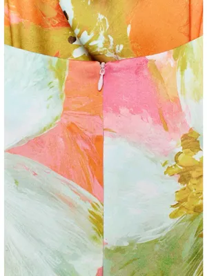 ZARA Floral Halter Midi Dress in Pink and Yellow thumbnail 9