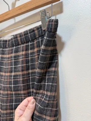 Office Siren, Preppy, Fall Tartan Plaid Wool Wide-Leg Pants 30" Waist thumbnail 4