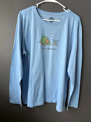 Life is Good Classic Long Sleeve Blue T-Shirt XL thumbnail 1