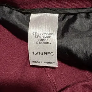 Maurices Maroon Plus Size Bengaline High Rise Slim Straight Dress Pants thumbnail 6