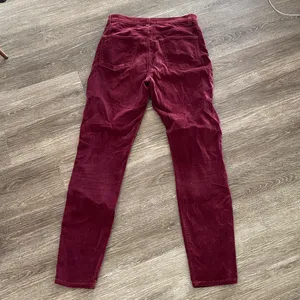 Reformation Rebecca pants fitted slim skinny leg velvet velour red burgundy 28 thumbnail 11