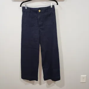 Anthro Maeve Colette Wide Leg Cropped Jeans Sparkle Denim 28 thumbnail 2