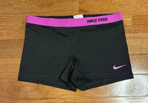 Nike Pro dri fit women’s 3” black shorts with purple waist band - XL thumbnail 1