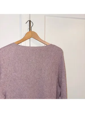 Pure Jill $99 Woman’s L Ribbed One Pocket sweater pink knit long sleeve top thumbnail 4