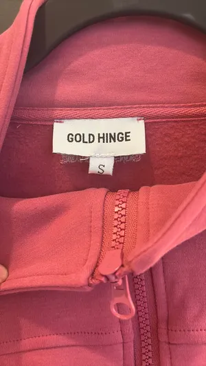 Gold Hinge Cropped Zip-Up thumbnail 4