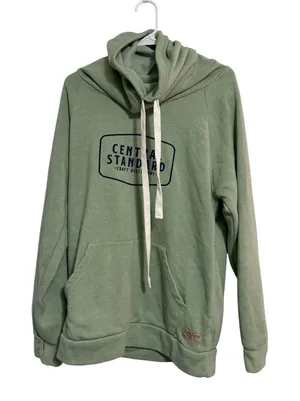 Good Land Supply Co Hoodie Central Standard Distillery Funnel Neck Green‎ L thumbnail 1