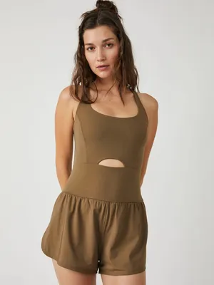 Free People FP Movement Righteous Onesie in Tea Leaves Size Small NWT thumbnail 2