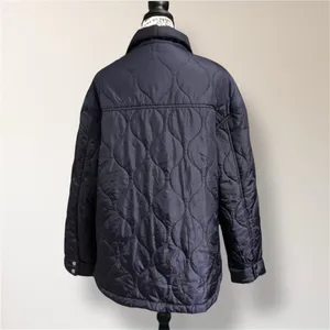 Ci Sono Outherwear XL Navy Quilted Puffer Jacket Snap Front‎ Coat Utility Pocket thumbnail 4