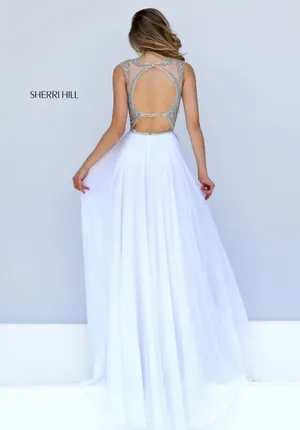 Sherri Hill White Beaded Maxi Dress thumbnail 2