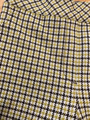Spanx Houndstooth Kick Flare Yellow and Brown Print Pants Size Small thumbnail 4