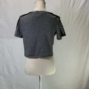 PINK Victoria’s Secret Gray Mesh Crop Top Size Medium thumbnail 5