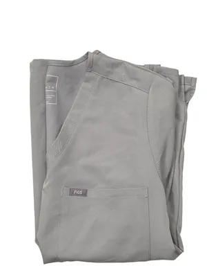 Figs Technical Collection Gray Scrub Top With V-Neck & Pocket Size Medium thumbnail 3
