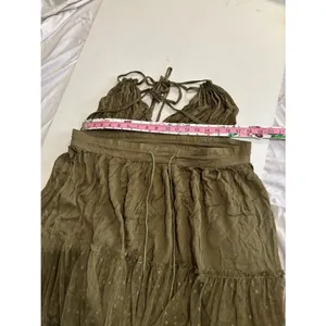 R. Vivimos Olive Green Boho Halter Dress • Size Medium / US 8–10 thumbnail 5
