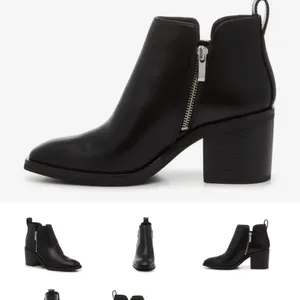 Steve Madden Black Leather Side-Zip Block Heel Ankle Boots thumbnail 3