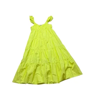 Skies are Blue Lime Yellow Tiered Maxi Dress Large thumbnail 4