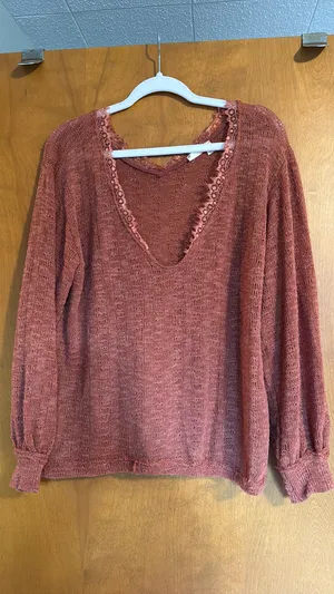 Rust Lightweight Sweater S Red thumbnail 1