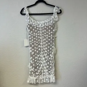 NWT Majorelle Bandit Off the Shoulder Mini Dress White Medium thumbnail 4