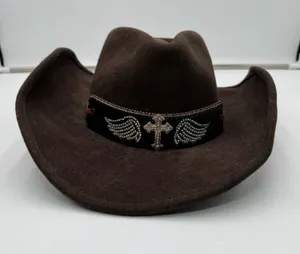 Run A Muck Brown Wool Felt Cowboy Hat NWT Adult Unisex Size L Western Cross thumbnail 1