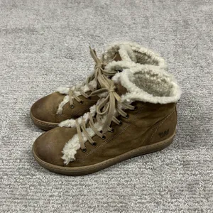 Weinbrenner Boots Womens 39 US 8 Brown Suede Leather Faux Fur Lace Up thumbnail 5