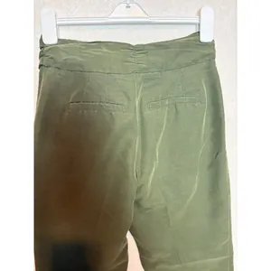 Anthropologie Coquille Olive Green Paperbag Waist Tapered Ankle Pants with Tie thumbnail 7