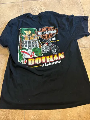 Harley-Davidson Black Short Sleeve Tee with Red & White Logo thumbnail 3