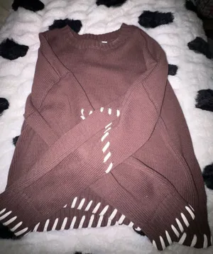 Women's Crewneck Knit Sweater in Mauve Brown thumbnail 1