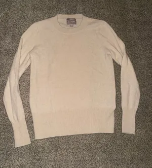 J. Crew Classic Fit Cashmere Crewneck Sweater Beige XS thumbnail 1