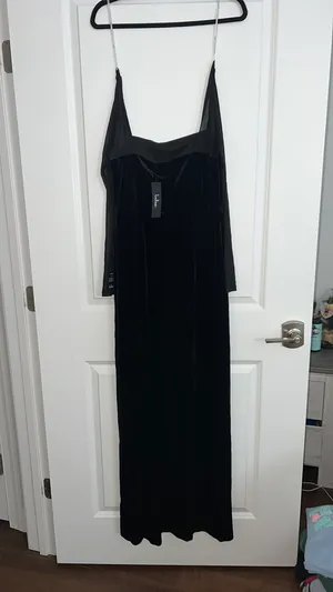 Black Velvet Dress Lulus thumbnail 3